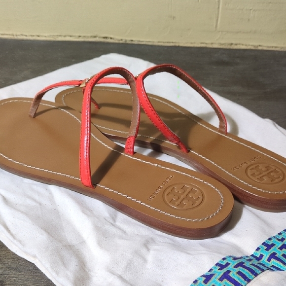 Tory Burch Red and Tan Sandals - Picture 3 of 5